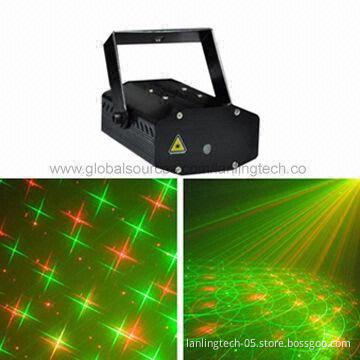 Cheap Mini Stage Lighting/100mW RGY Gobo Laser Effects with 5V DC, 1A Output
